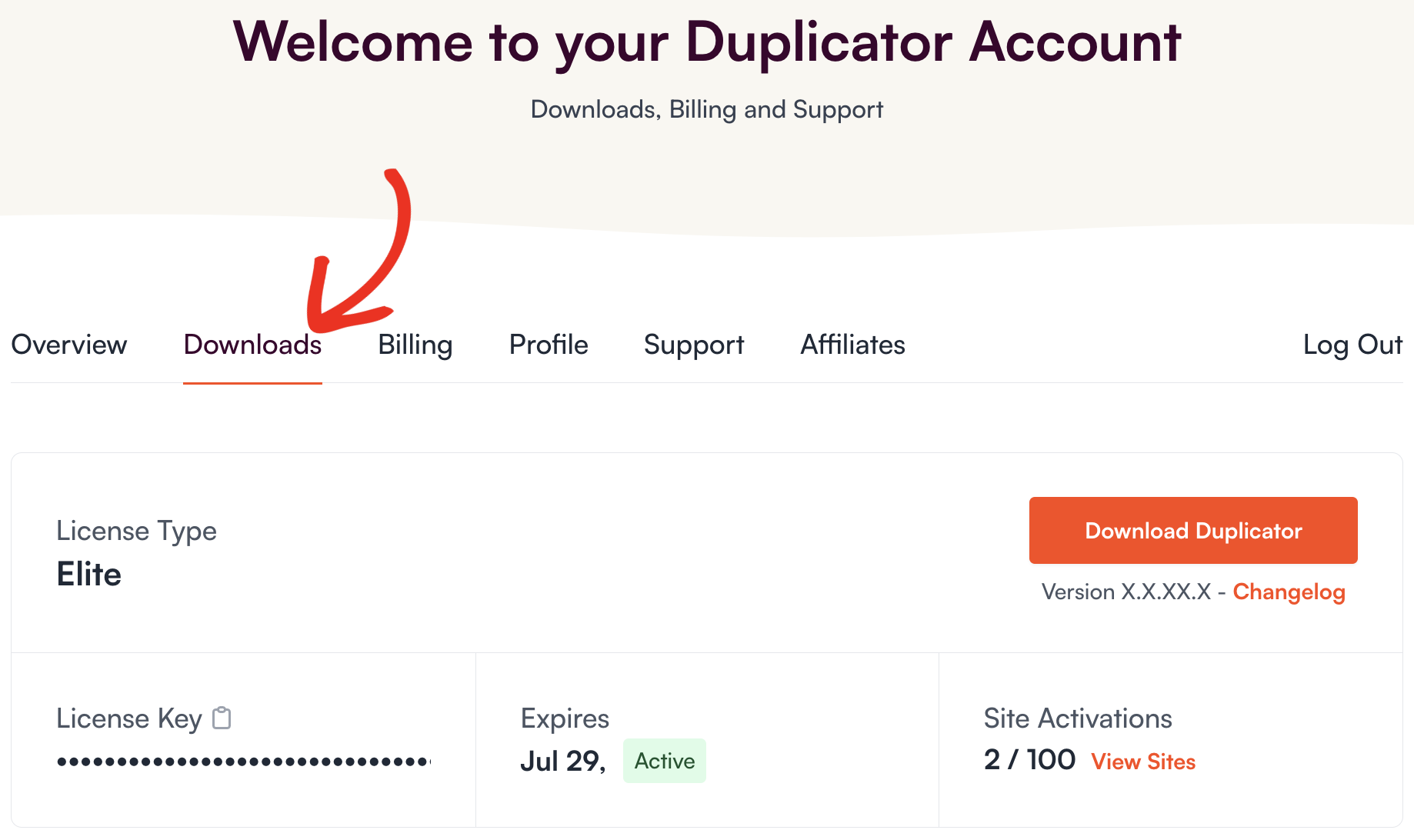 account-downloads - Duplicator